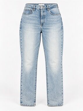 Good American High Rise Light Wash Jeans Classic Tapered Leg Fit Size 14/32